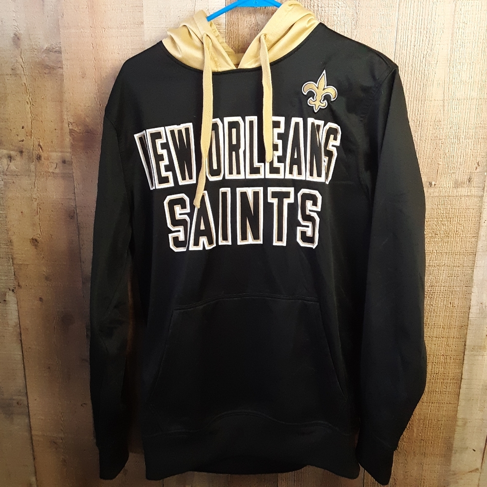 NFL NEW ORLEANS SAINTS G-III Hands High HOODIE SWEATSHIRT Sz M Black Gold